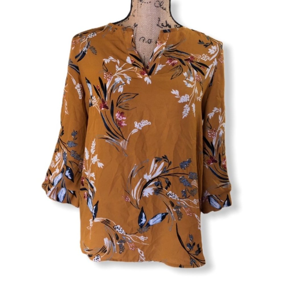 {Ivanka Trump} Floral Bell Sleeve Blouse